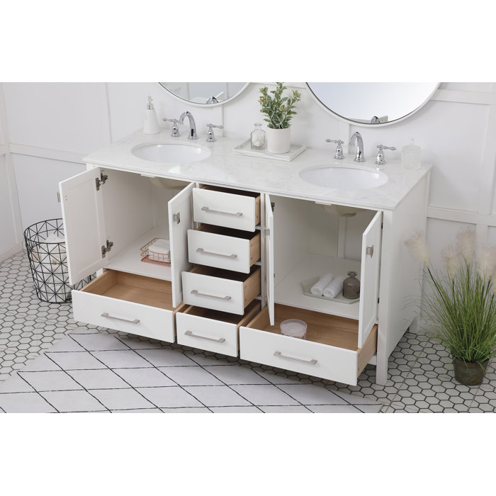 Andover Mills™ Broadview 60'' Double Bathroom Vanity with Engineered